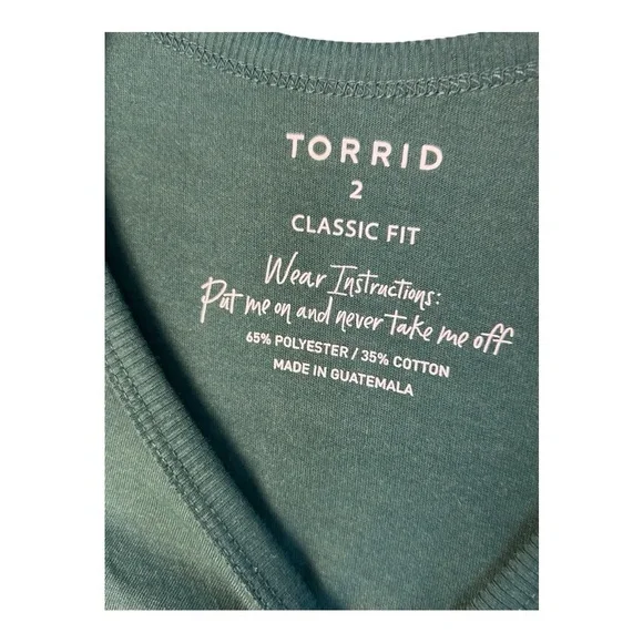 Torrid Grinch Quote Classic Fit Green Long Sleeve Top - Picture 3 of 8